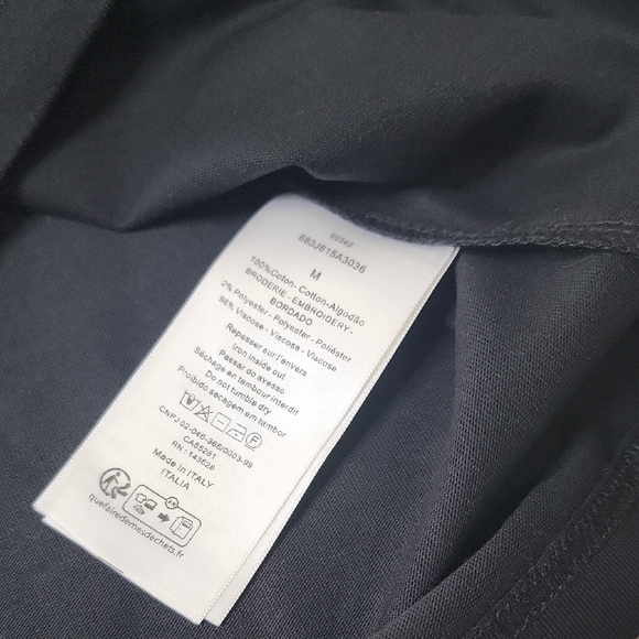 Dior Black Short-Sleeve Tee with Green Clover Motif - Picture 3 of 4